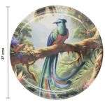Plato de Cena con Diseño de Quetzal con Fondo Tropical de 27 Cm