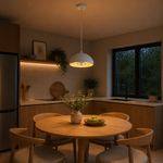 Lámpara Colgante LED Musca de Metal Luz Cálida 15 W 1.57 Metros Color Blanco y Dorado