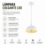 Lámpara Colgante LED Musca de Metal Luz Cálida 15 W 1.57 Metros Color Blanco y Dorado