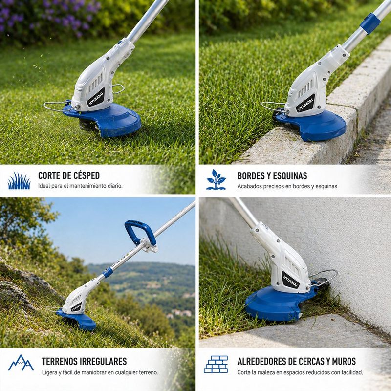 Desbrozadora Eléctrica de 700 W con Corte de 29 cm Color Azul y Blanco