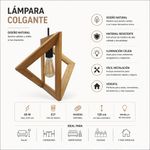 Lámpara Colgante de Madera 1 Luz Base E27 60W