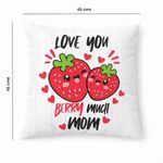 Cojín con Relleno Love You Berry Much Mom de Poliéster 45 x 45 cm Color Blanco