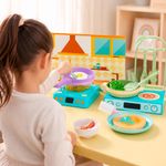 Set de Cocina Color Change con Luz, Sonido y Accesorios de Comida