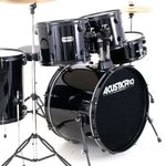 Batería Acústica Acoustic Pro Con Platillos de 5 Piezas Color Negro Brillante
