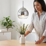 Lámpara Colgante de Cromo 1 Luz con Base E27 40W