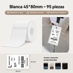 Etiquetas Térmicas Blancas para Etiquetadora 45 x 80 mm