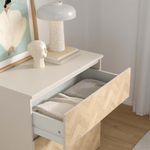 Gavetero Maise con 3 Cajones para Dormitorio de 69.6 cm Color Cashmere y Roble