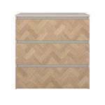 Gavetero Maise con 3 Cajones para Dormitorio de 69.6 cm Color Cashmere y Roble