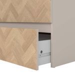 Gavetero Maise con 3 Cajones para Dormitorio de 69.6 cm Color Cashmere y Roble