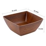 Tazón Cuadrado con Diseño Tipo Madera de 12 x 6 Cm Color Café