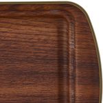 Bandeja Triangular Tipo Madera con Tapa Transparente de 30 x 20 Cm Color Café