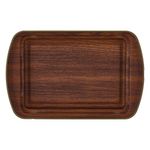 Bandeja Triangular Tipo Madera con Tapa Transparente de 30 x 20 Cm Color Café
