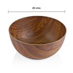 Tazón Redondo con Diseño Tipo Madera de 20 x 9.5 Cm Color Café
