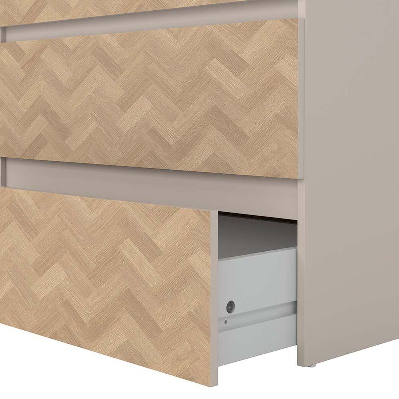 Gavetero Maise con 6 Cajones Amplio para Dormitorio de 138.1 cm Color Cashmere y Roble
