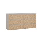 Gavetero Maise con 6 Cajones Amplio para Dormitorio de 138.1 cm Color Cashmere y Roble