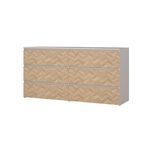 Gavetero Maise con 6 Cajones Amplio para Dormitorio de 138.1 cm Color Cashmere y Roble
