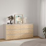 Gavetero Maise con 6 Cajones Amplio para Dormitorio de 138.1 cm Color Cashmere y Roble