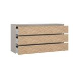 Gavetero Maise con 6 Cajones Amplio para Dormitorio de 138.1 cm Color Cashmere y Roble