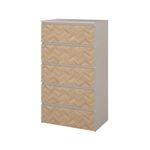 Gavetero Maise con 5 Cajones Vertical para Dormitorio de 64.6 cm Color Cashmere y Roble