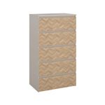 Gavetero Maise con 5 Cajones Vertical para Dormitorio de 64.6 cm Color Cashmere y Roble