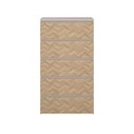 Gavetero Maise con 5 Cajones Vertical para Dormitorio de 64.6 cm Color Cashmere y Roble