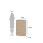 Gavetero Maise con 5 Cajones Vertical para Dormitorio de 64.6 cm Color Cashmere y Roble