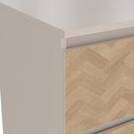 Gavetero Maise con 5 Cajones Vertical para Dormitorio de 64.6 cm Color Cashmere y Roble
