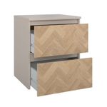Mesa de Noche Maise con 2 Cajones Compacta para Dormitorio de 39.6 cm Color Roble