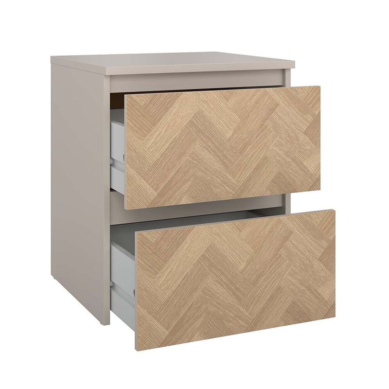Mesa de Noche Maise con 2 Cajones Compacta para Dormitorio de 39.6 cm Color Roble