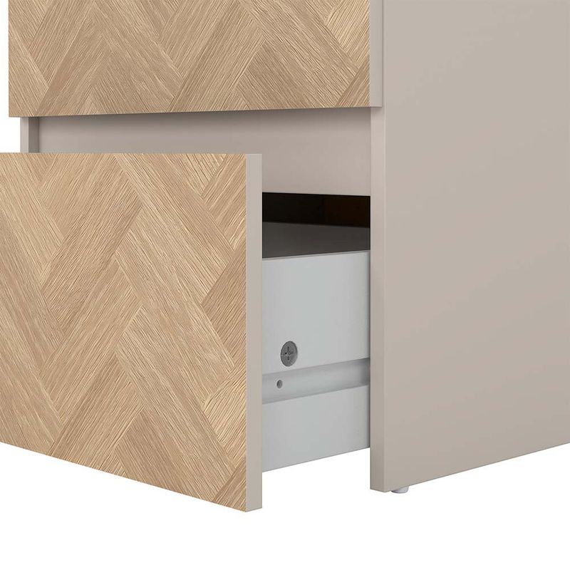 Mesa de Noche Maise con 2 Cajones Compacta para Dormitorio de 39.6 cm Color Roble