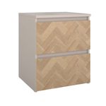 Mesa de Noche Maise con 2 Cajones Compacta para Dormitorio de 39.6 cm Color Roble