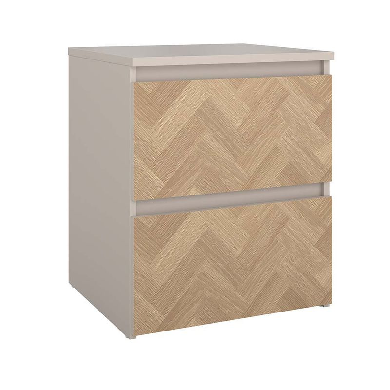 Mesa de Noche Maise con 2 Cajones Compacta para Dormitorio de 39.6 cm Color Roble