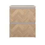 Mesa de Noche Maise con 2 Cajones Compacta para Dormitorio de 39.6 cm Color Roble