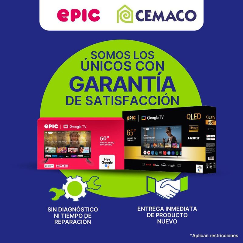 Combo Televisor Smart de 50 Plg y 32 Plg Google TV con Wi-Fi y Bluetooth