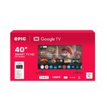 Televisor Smart de 40 Plg Google TV Full HD con Wi-Fi, Bluetooth, HDMI y USB