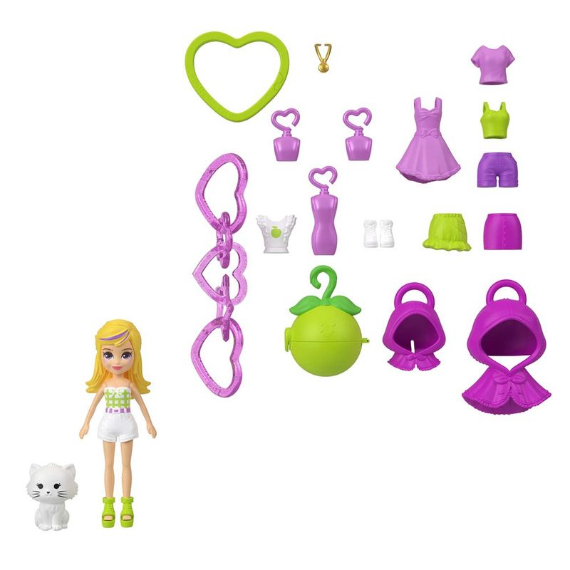 Set Polly Pocket Llavero Keychain Style Kit con Accesorios - Presentación Surtida