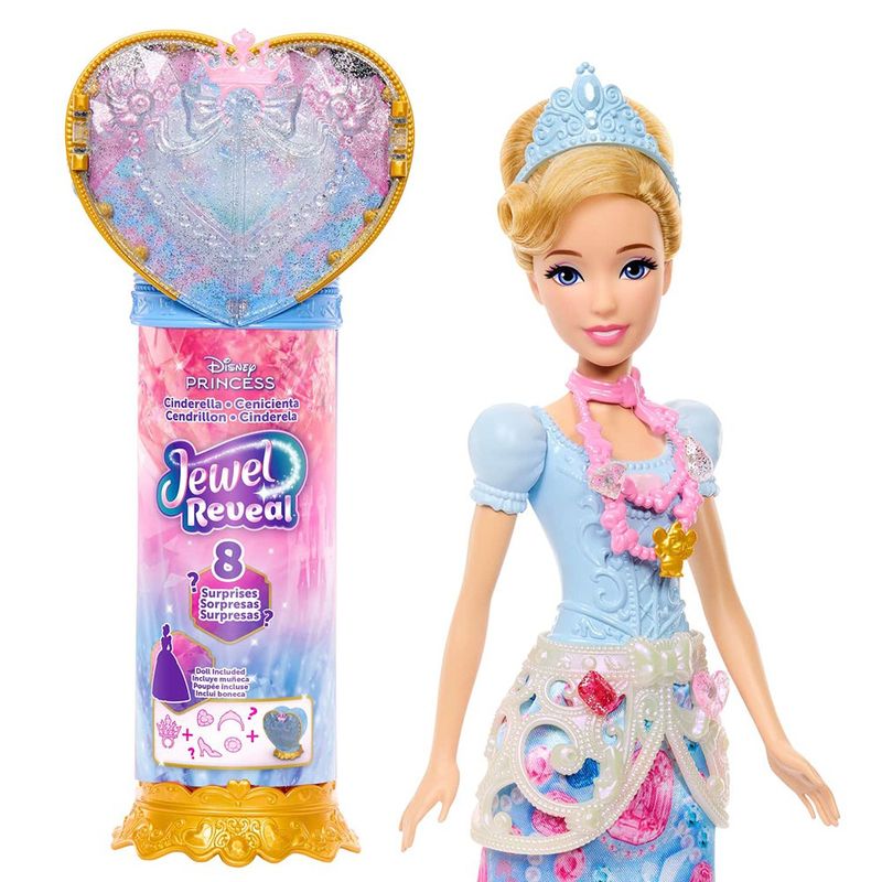 Muñeca Disney Princess Jewel Reveal Cenicienta con 8 Sorpresas