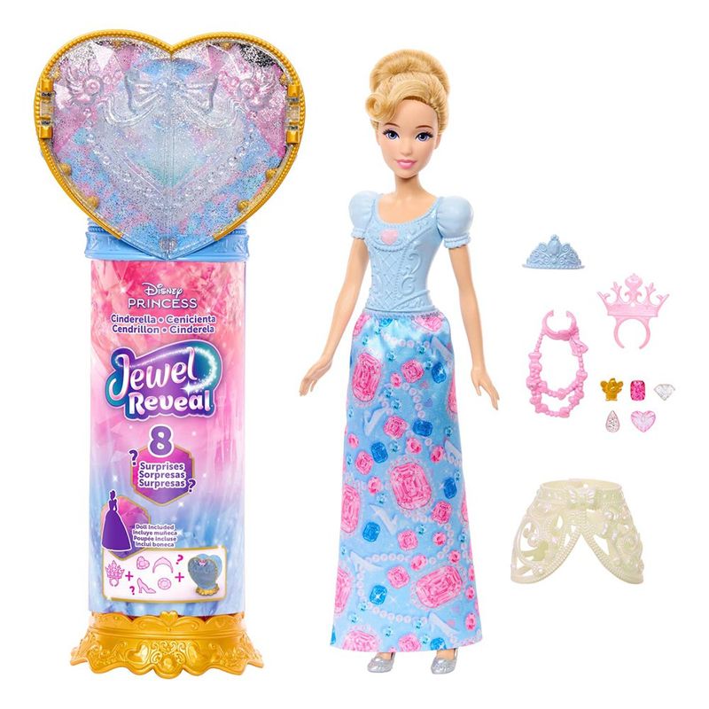 Muñeca Disney Princess Jewel Reveal Cenicienta con 8 Sorpresas