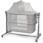 Cuna Colecho Multifuncional con Balanceo, Bluetooth y Control Remoto Gris de 114 x 65 x 78 cm