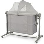 Cuna Colecho Multifuncional con Balanceo, Bluetooth y Control Remoto Gris de 114 x 65 x 78 cm