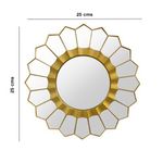 Set de 3 Espejos con Diseño Floral en Color Dorado de 25 x 25 Cm