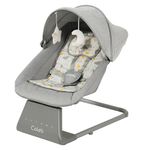 Columpio Mecedor para Bebé con Toldo, Bluetooth y Control Remoto Gris 69 x 54 x 78 cm