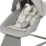 Columpio Mecedor para Bebé con Toldo, Bluetooth y Control Remoto Gris 69 x 54 x 78 cm