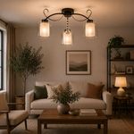Lámpara de Techo de 3 Luces en Color Chocolate con Base E27 40W