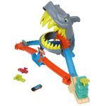 Pista Tiburón Hot Wheels City Shark Chomp Beach con Auto y Tiburón 1:64