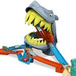 Pista Tiburón Hot Wheels City Shark Chomp Beach con Auto y Tiburón 1:64