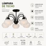 Lámpara de Techo de 5 Luces Tipo Esfera con Base E27 60W