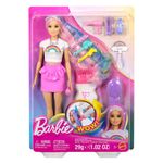 Muñeca Barbie Mechas Arcoíris Sparkle Hair con Cabello con 12 Accesorios