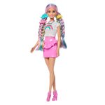 Muñeca Barbie Mechas Arcoíris Sparkle Hair con Cabello con 12 Accesorios
