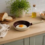 Sartén Mini de Aluminio Antiadherente de 14 cm para Cocina Color Beige